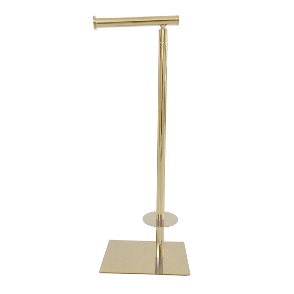 Claremont Freestanding Toilet Paper Stand, Polished Brass